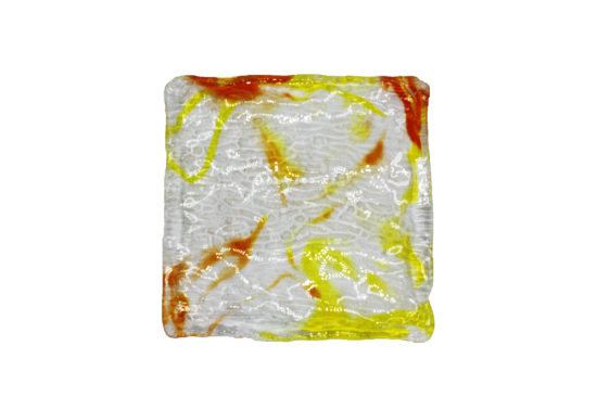 ゴーヤー四角皿(大)オ黄