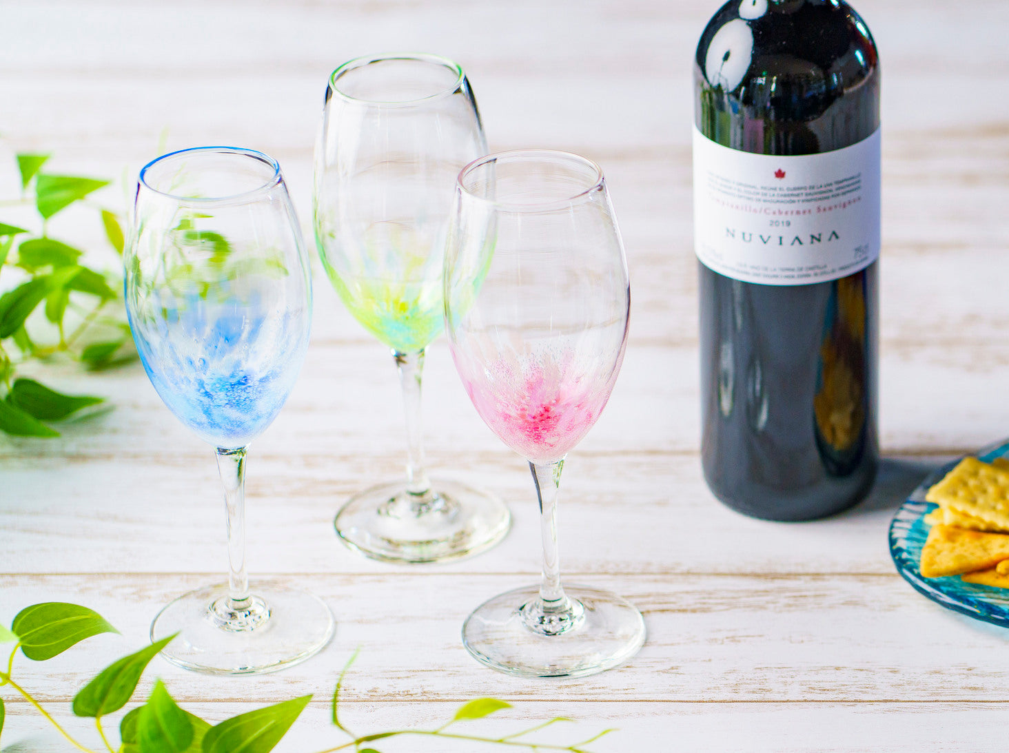 水中花ワイングラス 緑