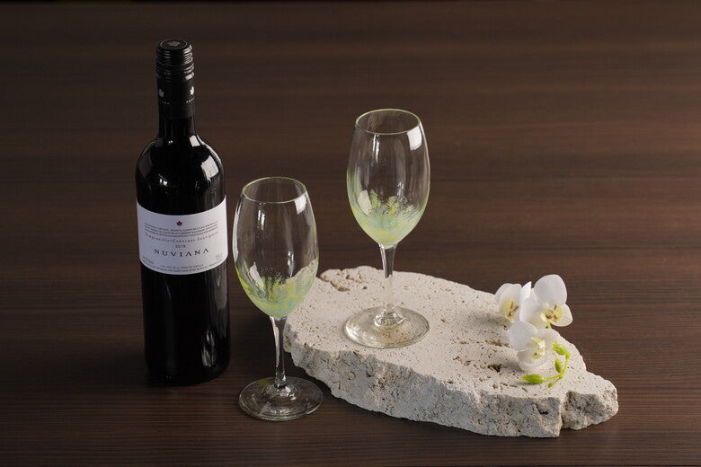 水中花ワイングラス 緑