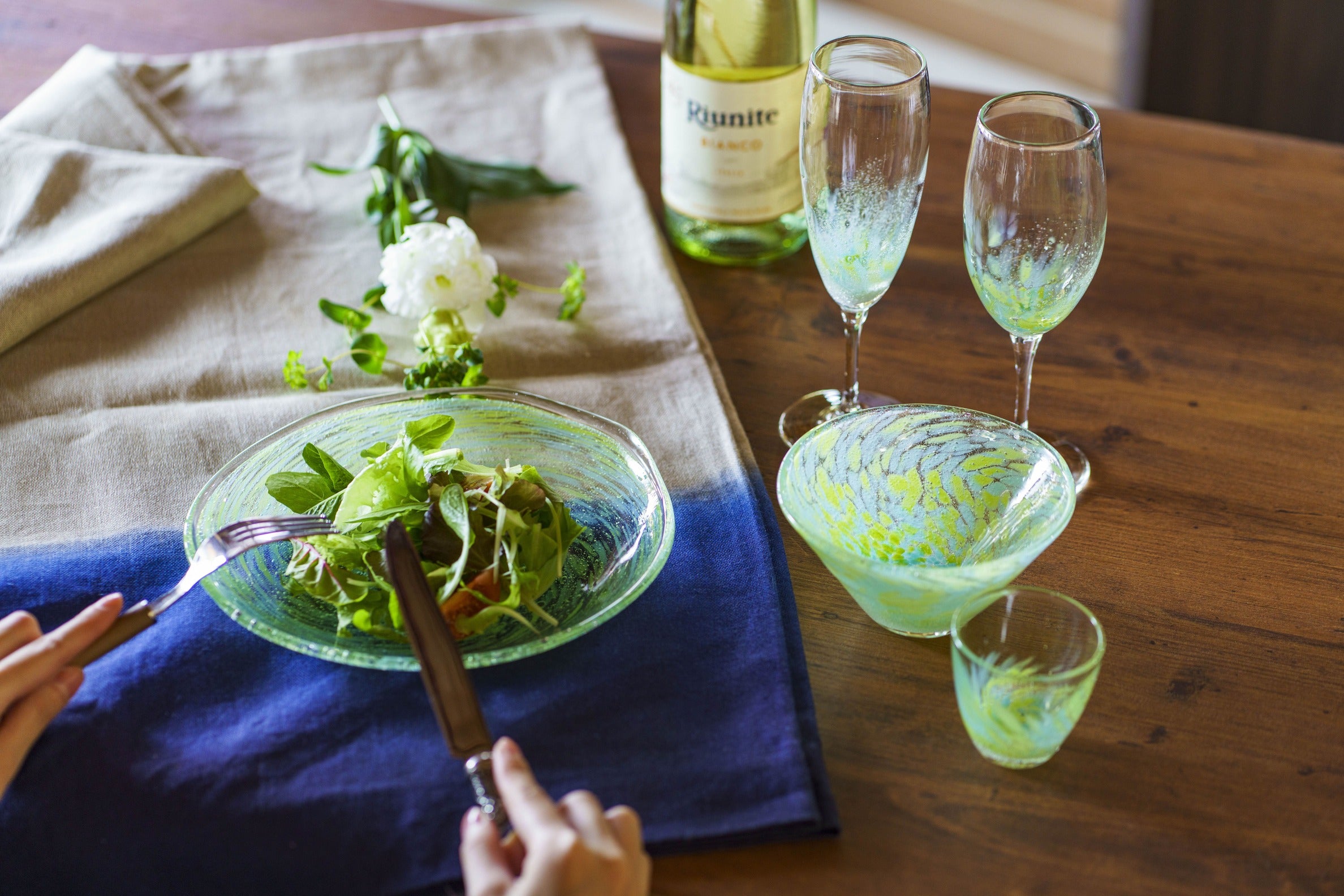 水中花シャンパングラス 緑