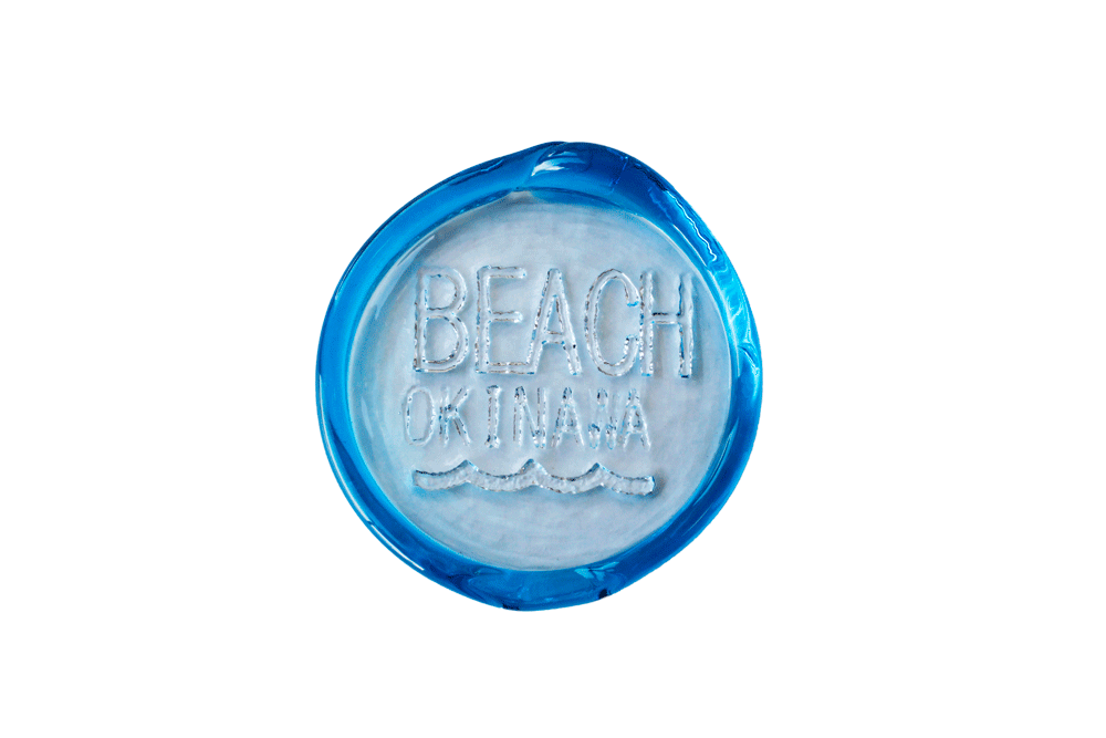 島の小皿「BEACH」水色