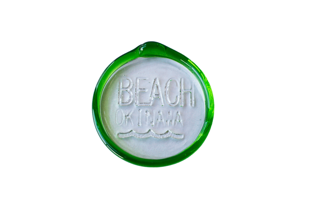 島の小皿「BEACH」緑色