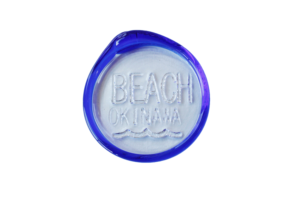 島の小皿「BEACH」青色